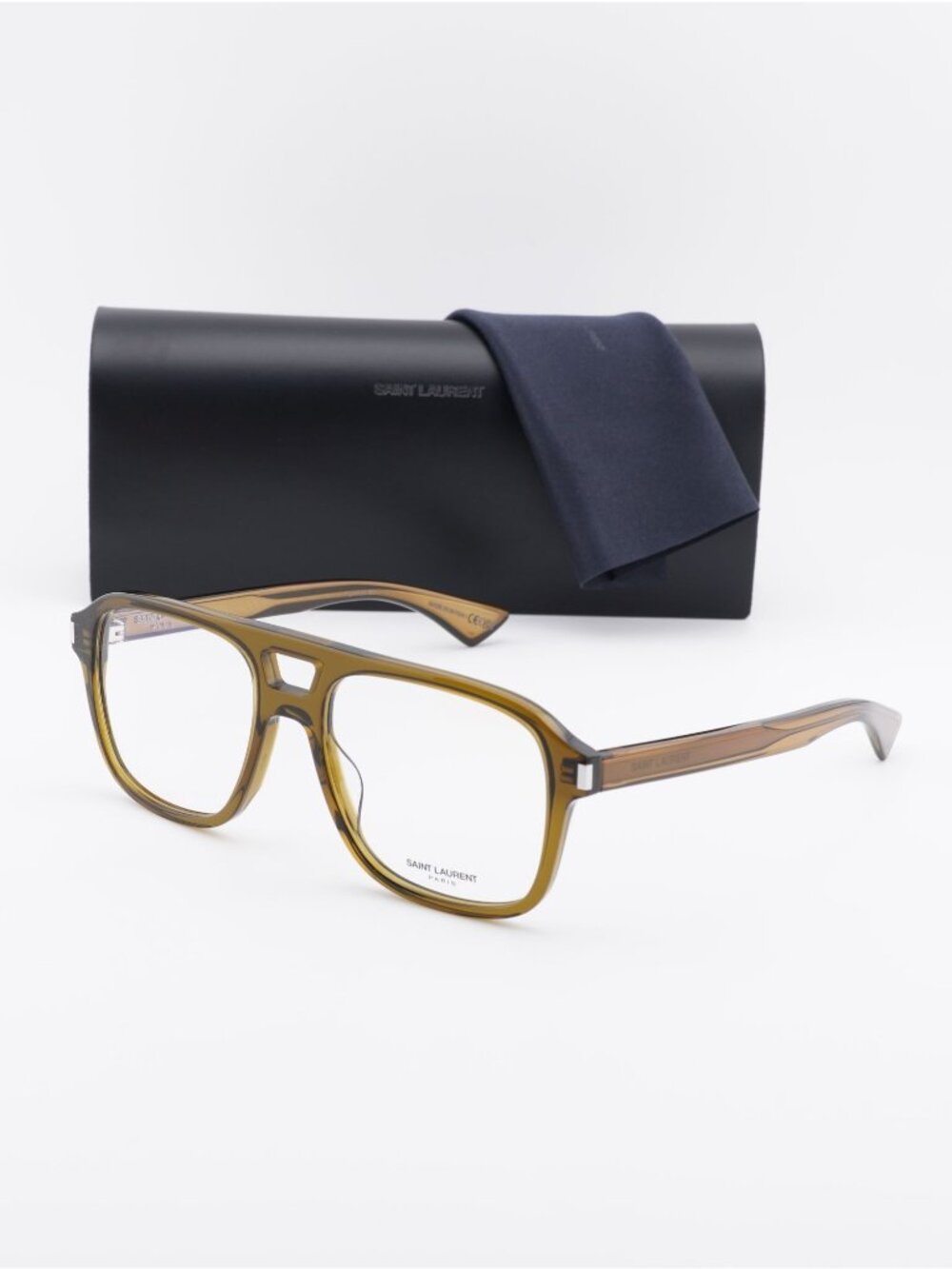 Saint Laurent SL881OPT 004 Square Eyeglasses – Brown 55mm